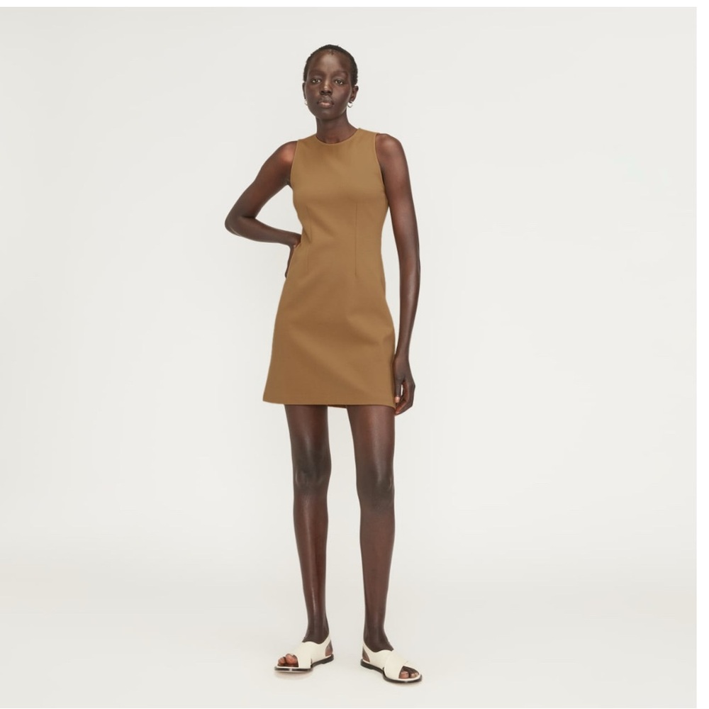 Everlane The Dream 90’s Shift Dress Toasted Coconut Mini Sleeveless